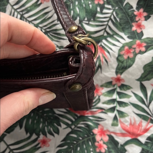 Kooba Vintage Burgundy Clutch with Buckle Accents and magnetic closure pockets - Picture 7 of 7